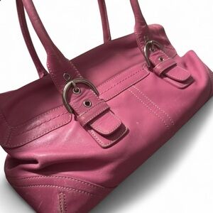 Coach Pink Leather Shoulder Bag